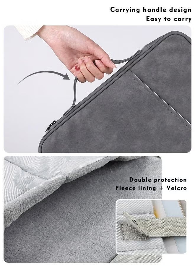Nadrab 12.9 Inch Waterproof  Tablet Sleeve Bag, Leather Padded Laptop Briefcase, Handle Carrying Case, can be divided into partitions to store MacBook Air, iPad, mouse and data cables, etc. - Image 5